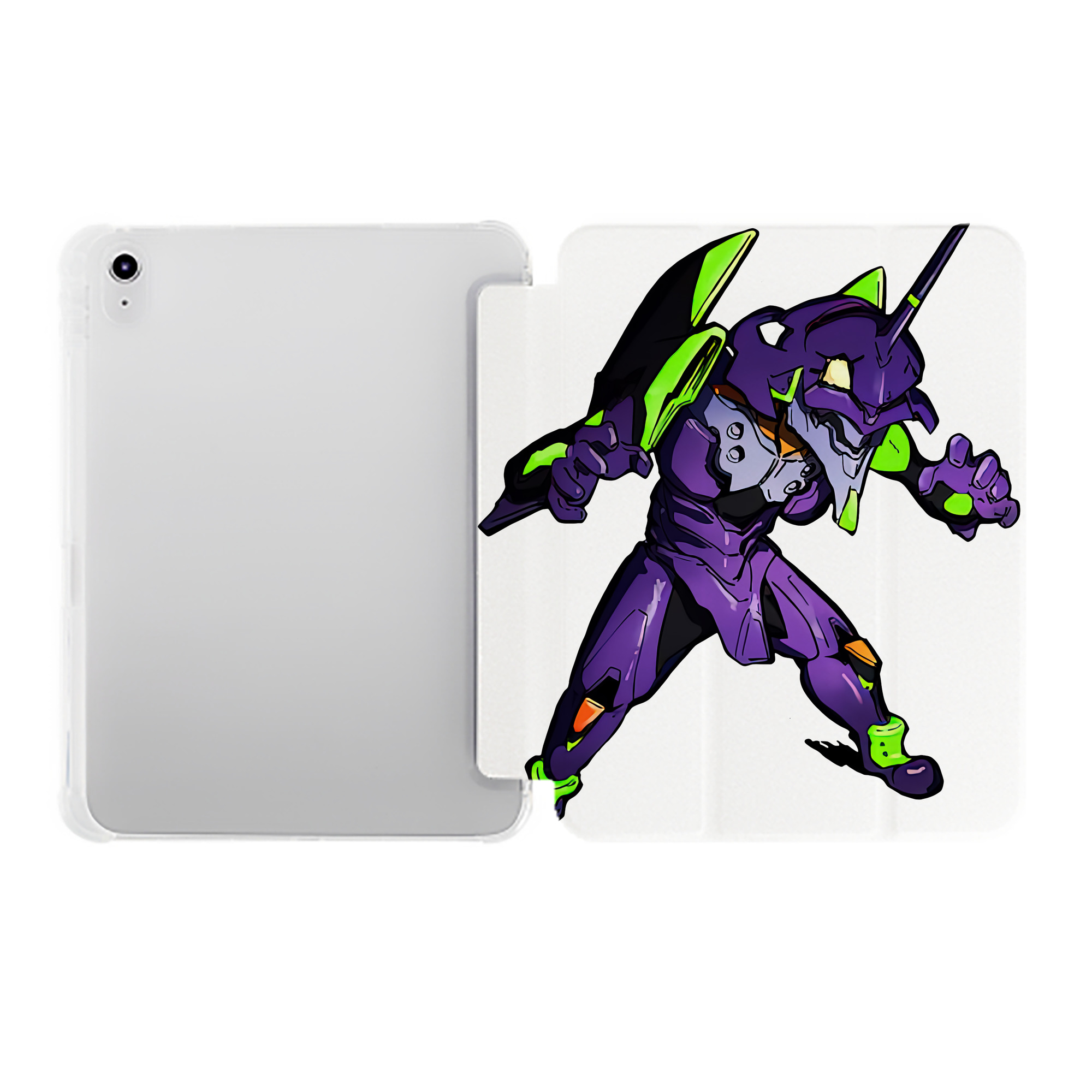 （画像用） EVA 新世紀エヴァンゲリオン IPad ケース ペン収納付き 三つ折りスタンド PUレザー×シリコン 対応機種9.5/10.5/10.9インチ